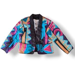 VTG LA COLECCION JUDITH ROBERTS 80's Vintage Art To Wear Patchwork Jacket